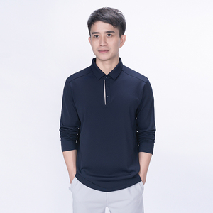 Camiseta Polo de Manga Larga con Media Cremallera para Hombre, Corte Ajustado, Secado Rápido, Tallas Grandes, Estilo Deportivo Informal, con Orificio para el Pulgar, Logotipo Personalizado, Tejida, para Gimnasio - Product Image 4