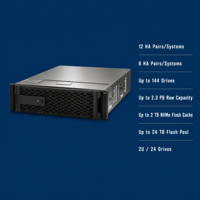 Serveur de stockage SAN/NAS hybride d'occasion Lenovo ThinkSystem DM5000H avec 64 Go de RAM 2U, 2 To de cache NVMe et double contrôleur