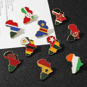 Broche de Solapa de Metal con Mapa de África, Diseño Creativo y Personalizado, con Angola, Ghana, Kenia, Ideal como Souvenir - Product Image 1