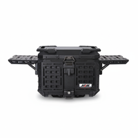 Boîte arrière de moto en aluminium noir 45L, fournie par l'usine, coffre de moto étanche, boîte supérieure de moto