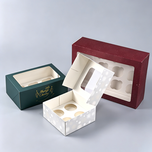 Hot Sale Fast Deliver 1/2/4/6/12 Hole <b>Cupcake</b> <b>Box</b> Desert Cake Take Away Paper <b>Box</b> Packaging - Product Image 5