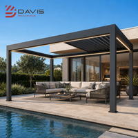 Fournisseur de pergolas, gazebo pliable en aluminium avec système de toit rétractable électrique pour patio et projets hôteliers
