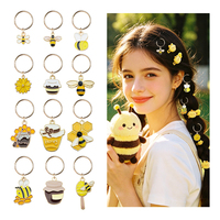 Accessoires de coiffure pour enfants : Breloques décoratives pour tresses et extensions, pendentifs en alliage émaillé motif abeille