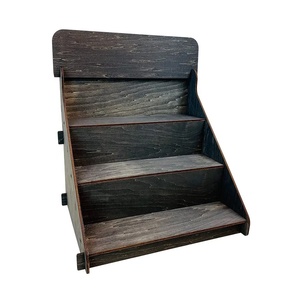 Ahşap katlanabilir 3 Tier sergileme rafı terbiye Shaker şişeler dükkanı ahşap parfüm standı raf - Product Image 3
