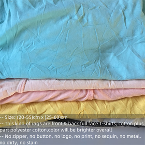 5kg 25kg 10kg 工業用ワイピングコットンラグ 工業用清掃用 再利用可能 薄色 純綿Tシャツラグ - Product Image 3