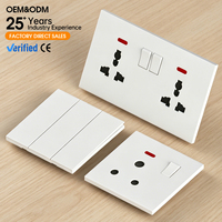 Interrupteurs muraux KESHIQI modernes et durables, universels, norme britannique 250V, 2 gangs 2 voies, 3 gangs 2 voies, en matériau PC