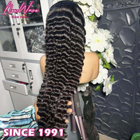 Peluca de Encaje HD Transparente 13x4 para Mujeres Afroamericanas, Ondas Profundas, Pelucas Frontales de Encaje HD 13x6, Pelucas de 40 Pulgadas, Cabello Humano Virgen con Frente de Encaje