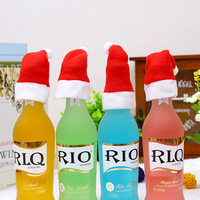 30 Piezas de Gorros Clásicos de Santa Claus Mini, de Tela de Felpa Ligera, para Manualidades, Tapas de Botellas, Porta Cubiertos, Decoración Navideña para Mesa