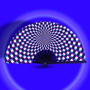 Venta CALIENTE Clack Rave Abanicos De Mano Ventilador Plegable De Mano Reactivo UV - Product Image 2