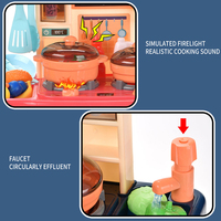 Ensemble de jeu de simulation pour bébé Yrb, mini table à manger, ensemble de cuisine, effets sonores et lumineux, pour garçons et filles, en plastique