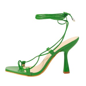High Quality Womens High Heels Shoes Lace up Summer Heeled <strong>Sandals</strong> with Open Back Counter Sexy Style Daily Life Wholesale <strong>Cheap</strong> - Product Image 1