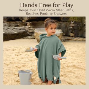 Khăn tắm poncho có mũ trùm đầu bằng vải cotton microfiber siêu mềm mại, màu trắng, dành cho người lớn và trẻ em, chất liệu bông tắm <span class=keywords><strong>Frotte</strong></span>, có thể tùy chỉnh - Product Image 5