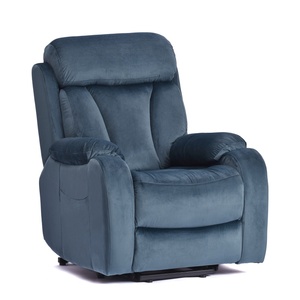 Sillón Reclinable Eléctrico de Terciopelo Azul Marino con Control Remoto, Fácil Montaje, Moderno, con Elevación Asistida, Metálico, Estilo Europeo para Cine <span class=keywords><strong>en</strong></span> <span class=keywords><strong>Casa</strong></span> - Product Image 2