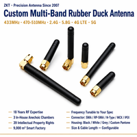 Antena de Goma Multibanda Personalizada 433MHz 868MHz 2.4G 5.8G 4G LTE WiFi GSM VHF UHF SMA RP-SMA de Alta Ganancia, Fabricante de Antenas