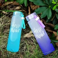Ming Chuan para niños grande portátil 800ml tipo paja botella de agua lindo oso gradiente diseño verano plástico mano agarre