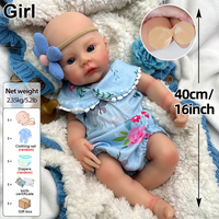 Lebensechte Silikon-Reborn-Puppen für Mädchen Weiche Flexible Silikonpuppe 40 cm Anatomisch Korrekt Sammlerstück für den Europäischen Markt