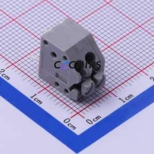 JL250-35002E01 Spring Terminal Block Through hole Component (THT),P=3.5mm Connector 1x2P 3.5mm Gray Through Hole - Product Image 1