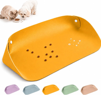 Tapis d'alimentation pour animaux de compagnie en cuir PU imperméable, tapis pour gamelles de chat et de chien, facile à nettoyer, anti-déversement, pour chiens et chats de petite et moyenne taille