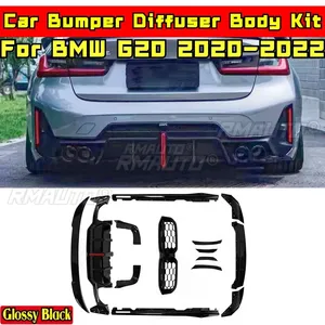 สำหรับ BMW G20 2020-2022 อุปกรณ์ตกแต่งรถยนต์ BMW G20 ชุดแต่งกันชนหลังแบบดิฟฟิวเซอร์ สีดำเงา สไตล์ MP ชุดแต่งดิฟฟิวเซอร์แบบสปลิตเตอร์ - Product Image 3