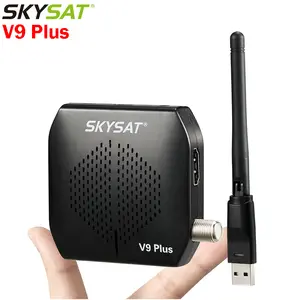 売れ筋ミニDVB-S2衛星放送受信機SKYSATV9PlusサポートCCCam Newcamd USB WiFi3GドングルPowerVuIPTV