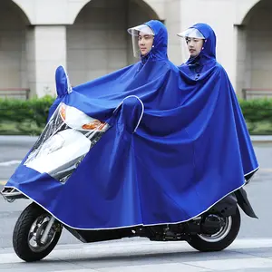 Impermeable para vehículo eléctrico, chubasquero de una pieza para montar en motocicleta, Poncho de lluvia, grueso, doble ala, para adultos, Camping, Moderno