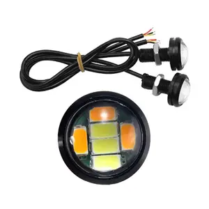 Lâmpada de luz de circulação diurna, lâmpada para sinal de estacionamento reversível à prova d'água 23mm led águia eye dc12v