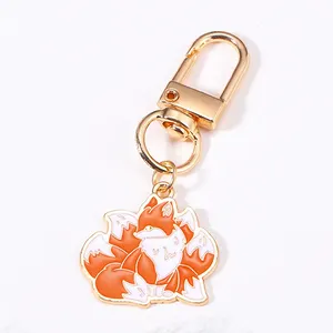 Quality Customized Cute Kawaii Animals Soft Hard Enamel Lowrie Fox Keychains Keyrings Pendant Custom Fox Keychain