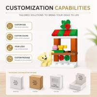 Set de Bloques de Construcción Personalizados para Puerta de Mercado Navideño, Juguete de Construcción STEM OEM, Mini Kit de Modelo Festivo, Juguetes para Niños de Marca Privada