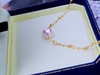 Bracelet et joncs en perles Akoya en or 18 carats Lucy Jewelry, perles d'eau salée naturelles de qualité AAAA, forme baroque