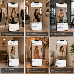 Specchio a Figura Intera Personalizzato a Forma di Smartphone Gigante, <span class=keywords><strong>Design</strong></span> <span class=keywords><strong>Moderno</strong></span> in Lega di Alluminio Ecologica, Certificato IP44, per Cabina Fotografica - Product Image 2