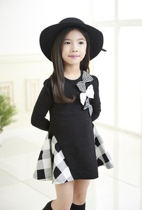 Robe d'uniforme scolaire à manches longues imprimée à carreaux avec nœud pour enfants et bébés filles, vente en gros, provenance Chine - Product Image 4