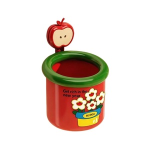Suction Cup Wall Mount Trash Can Round Bathroom Storage Organizer With Toothbrush Holder And Tissue Box For Home Use - Product Image 5