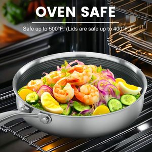 3 cái triply thép không gỉ saute <span class=keywords><strong>Frying</strong></span> <span class=keywords><strong>Pan</strong></span> Set tổ ong Cookware Set nấu ăn skillets <span class=keywords><strong>Pan</strong></span> không dính PFOA miễn phí lớp phủ gốm - Product Image 3