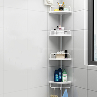 Étagère de douche d'angle réglable sur pied, télescopique, en plastique, personnalisable pour fournisseurs