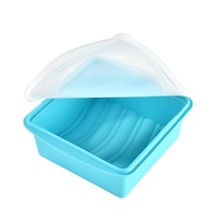 Wonderfulife Boîte à lunch carrée en silicone de qualité alimentaire, compartimentée, épaissie, avec couvercle protecteur, hermétique, antidérapante et antibactérienne
