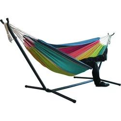 <span class=keywords><strong>Hamac</strong></span> avec <span class=keywords><strong>support</strong></span> amovible, comprend un sac de transport portable, adapté pour la cour, le camping, capacité de 450 lb - Product Image 6