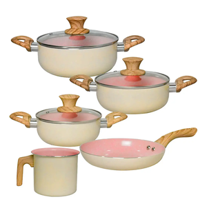 Juego de Ollas de Aluminio de 8 Piezas de Alta Calidad, con Revestimiento Cerámico Moderno, Apto para Horno y Lavavajillas, para Cocinas de Gas e Inducción - Product Image 1