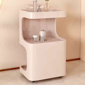 Chariot de beauté multifonctionnel en ABS blanc et rose pour salon de beauté et spa - Product Image 1