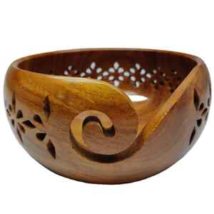 โถไหมพรมแบบพกพาทำจากไม้กุหลาบแกะสลักด้วยมือเป็นมิตรกับสิ่งแวดล้อมพื้นผิวตาข่ายขัดเงาเรียบสำหรับเก็บไหมพรมถักโครเชต์ - Product Image 1