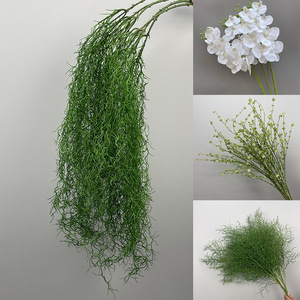 YOPIN-5061 Essential Simulation Greenery Artificial <strong>Long</strong> Green Branches <strong>Grass</strong> for Mori Wedding Background Runner Flower <strong>Decor</strong>