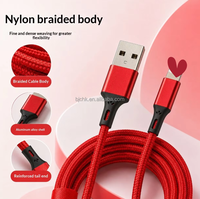 Kabel Data Pengisian Cepat Tipe-C 100W Merah Hitam Nylon Kepang Tembaga Murni OEM/ODM Panjang 1m-3m untuk iPhone OPPO