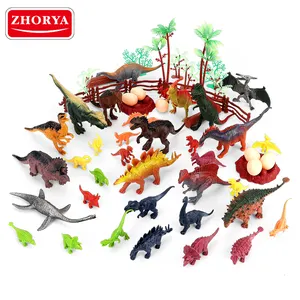 Leemook 60 piezas niños goma suave dinosaurios juguetes juego de plástico dinosaurios figuras de juguete