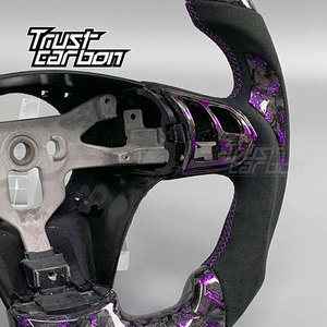 Volante in Fibra di Carbonio Forgiata Personalizzato Stile Sportivo Viola per Chevrolet <span class=keywords><strong>Corvette</strong></span> Z06 2005-2013 Camaro SS <span class=keywords><strong>Corvette</strong></span> C6 C7 C8 - Product Image 4