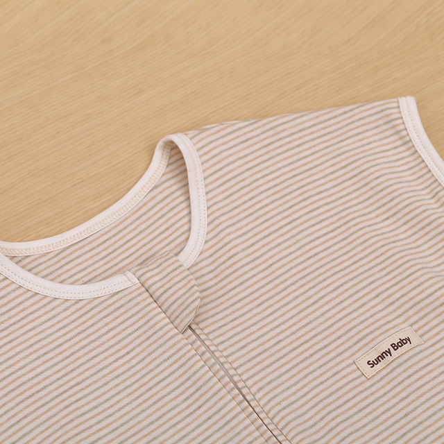 100% органический хлопок полоса короткий рукав муслин сна мешок младенца сна мешок спальный мешок для детей