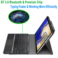 Tablet Touchpad Keyboard untuk Samsung Tab A7 2020 10.4 A 10.1 2019 A6 S7 11 12.4 S6 Lite S5e 10.5 S4 Bahasa Portuges Keyboard Case