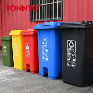 Poubelle en plastique segmentée de 240 L avec pédale, peut être accrochée aux camions, matériau épais de nouvelle génération, adaptée aux rues - Product Image 4