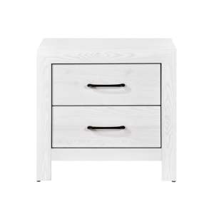 DB Modern White Finish 1pc <b>Nightstand</b> with 2x Drawers Solid Wood Bedroom Furniture European Antique Design for Hospital Use - Product Image 2