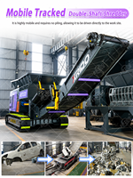 Déchiqueteur mobile sur chenilles pour ferraille, métaux lourds, acier, tôles d'acier et déchets volumineux mixtes