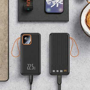 Batterie externe promotionnelle 20000mAh avec 4 câbles intégrés, chargeur portable, lampe torche LED, USB C PD 22.5W, charge rapide - Product Image 3