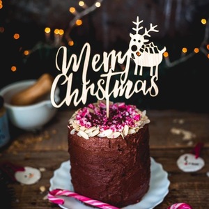 Décoration de gâteau de Noël en acrylique rouge doré en forme d'arbre vieil homme, divers styles, pour événements de Noël, carte de gâteau, cadeau - Product Image 2